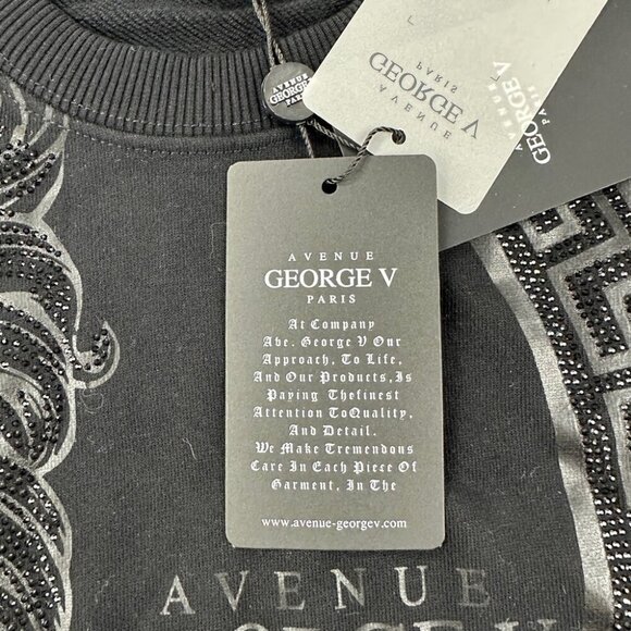 Avenue George V Paris Black Sweater Men’s Size L - Picture 14 of 15